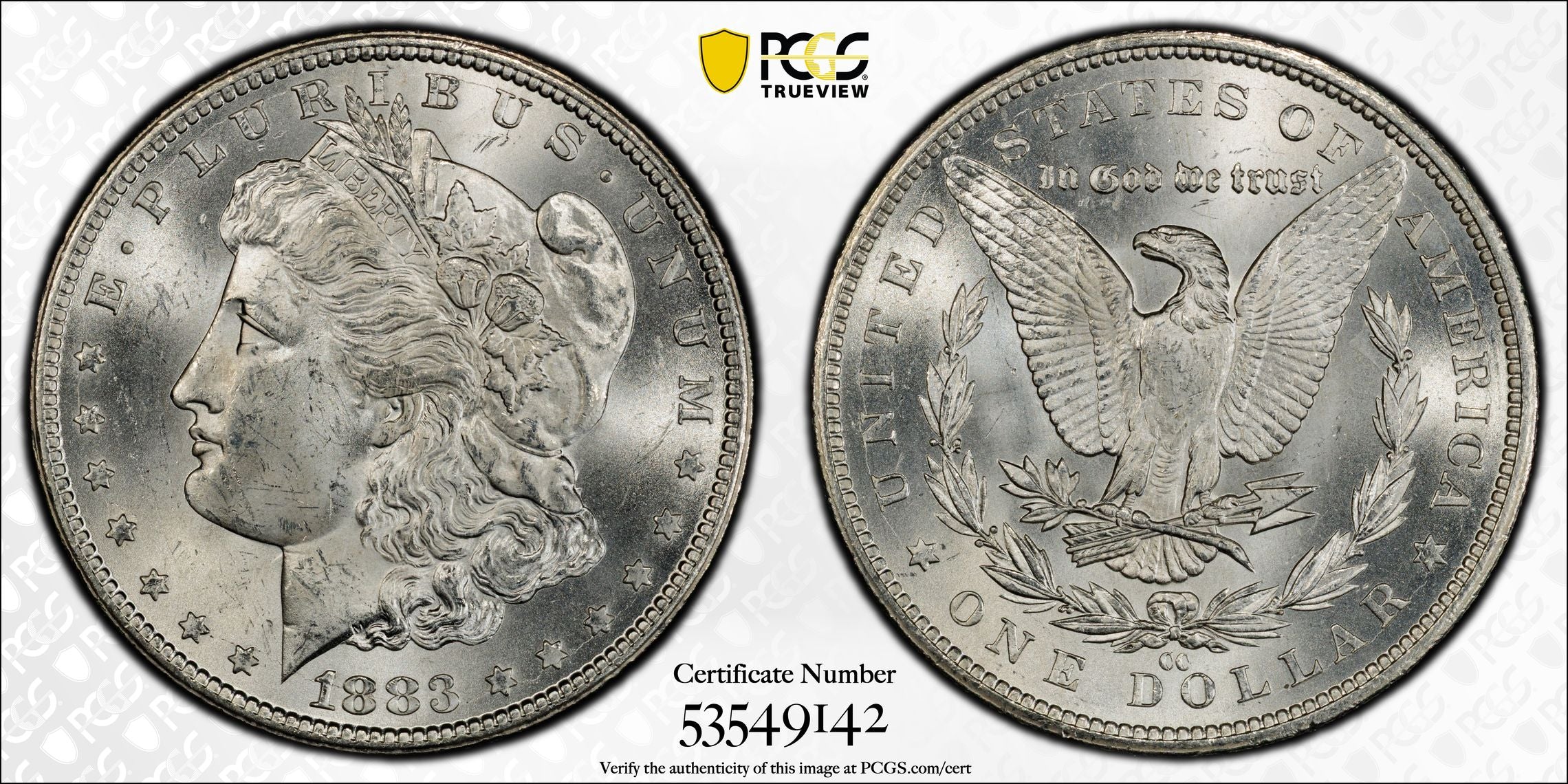 1883 CC Morgan Silver Dollar PCGS MS 64